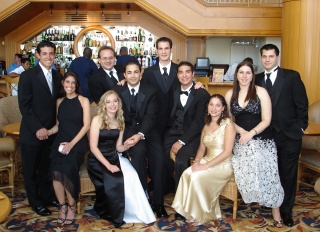 All of the family dressed to the nines.