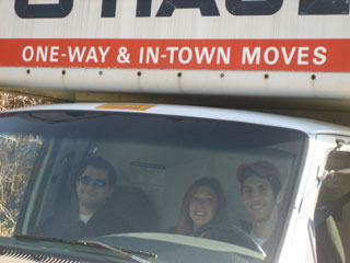 Asaf - Yael - and me in the U-haul